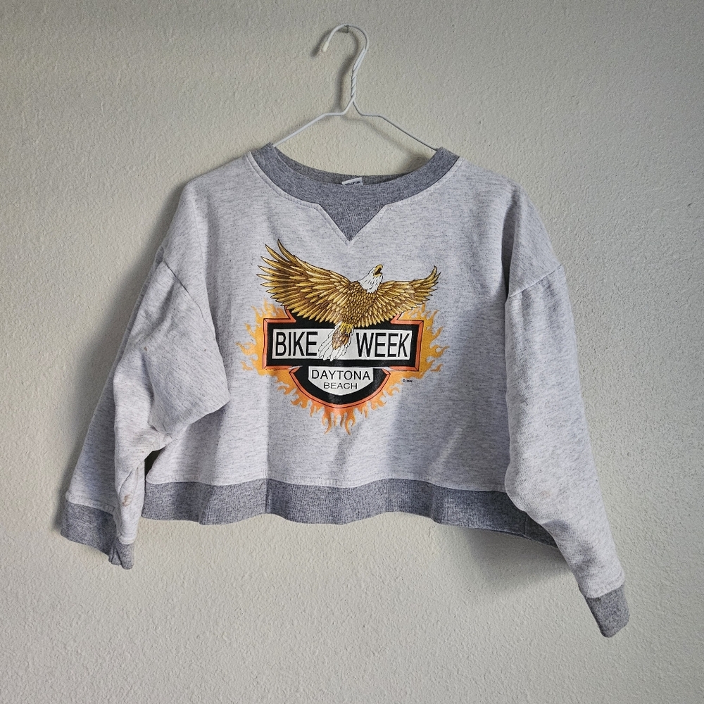 Womens Motorcycle Harley Daytona Bike Week Cropped Sweatshirt